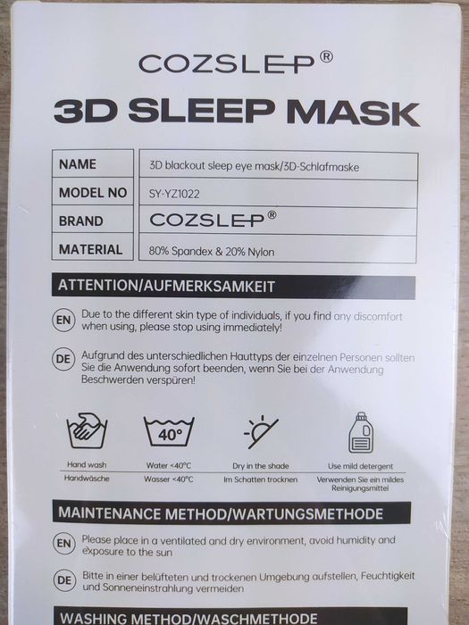 Cozslep maska do spania 3D Opaska na oczy