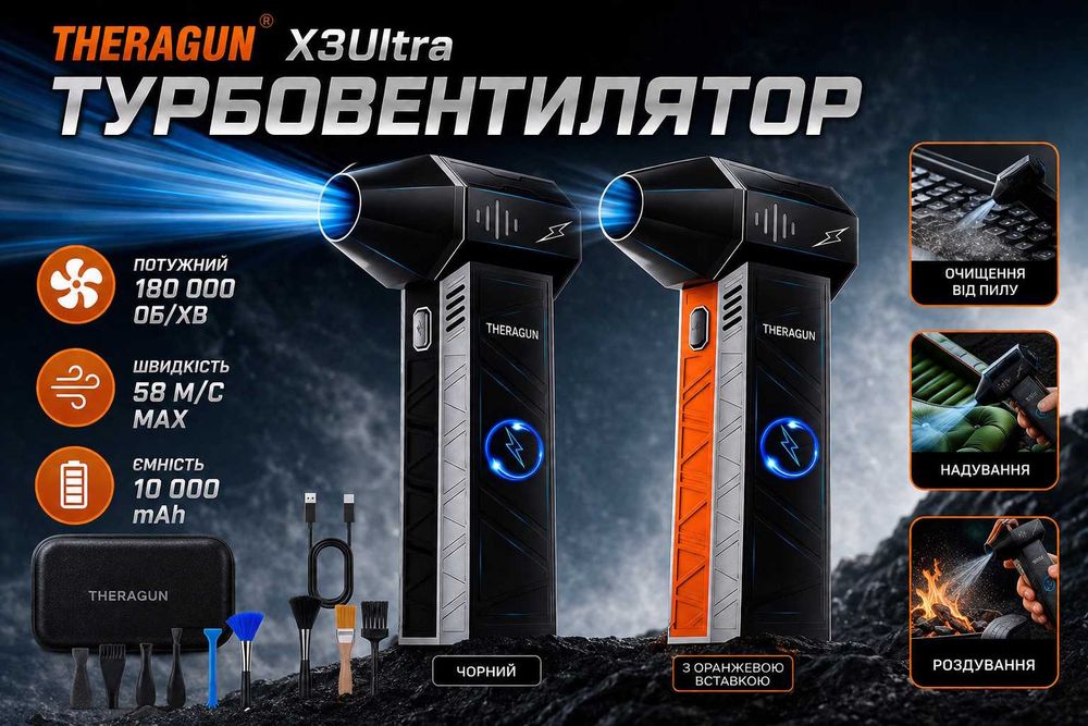 Турбо вентилятор THERAGUN X3Ultra  Turbo Jet Fan 180000RPM