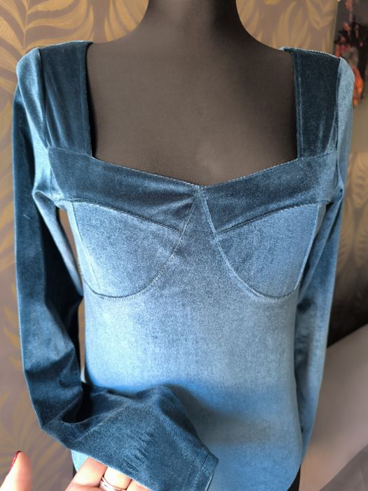 Piękne seksowne kobiece body welurowe XS 34 Primark