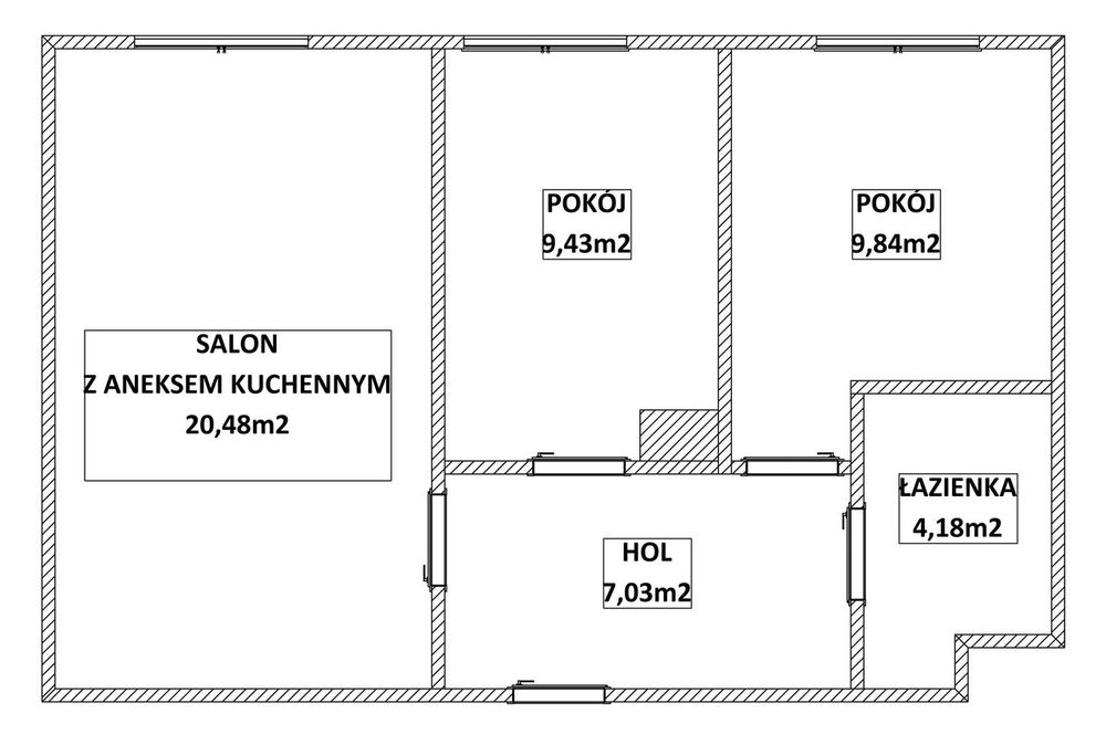Mieszkanie 3 - Pokojowe Na Zamkniętym Osiedlu – Kraków, Ul. Myśliwska - Widok 2