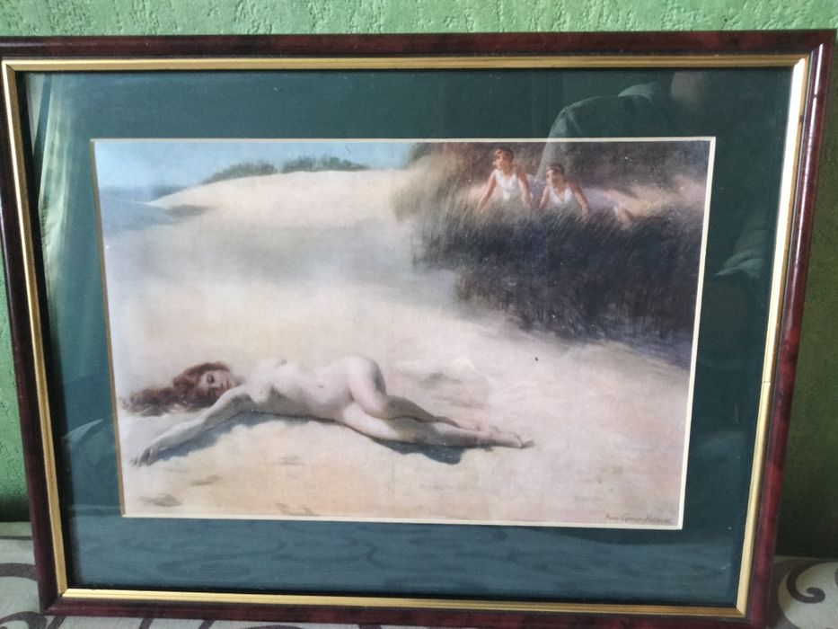 Репродукция гравюры в стиле ню