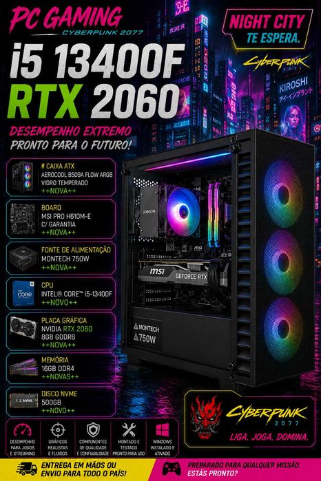 Pc Gamer i5 de 13ª Gera. Com Gráfica RTX