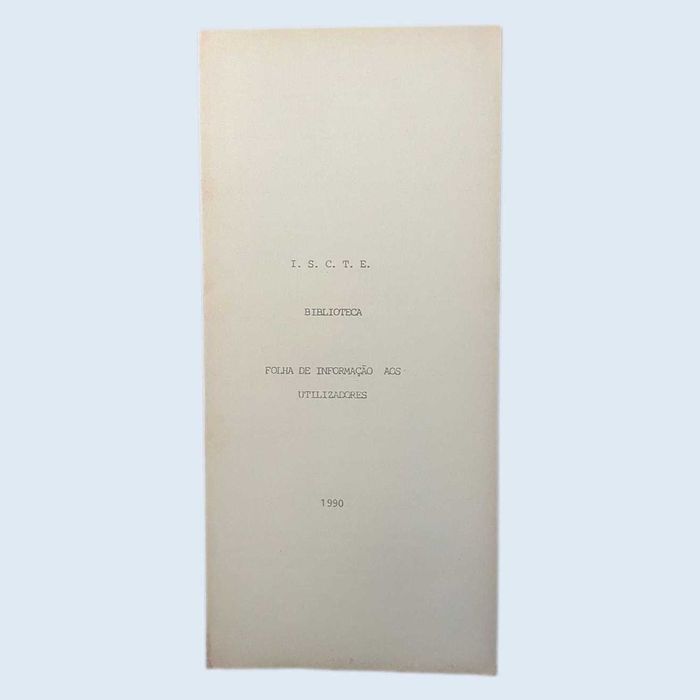 Folheto ISCTE Folha de Informação Utilizadores 1990