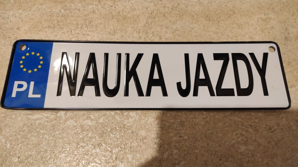 Tablica rejestracyjna metalowa nauka jazdy wózek rower