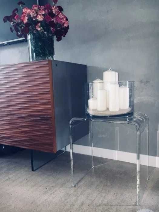 Taboret Classic bezbarwny / Stołek przeźroczysty / Stolik Plexi Akryl