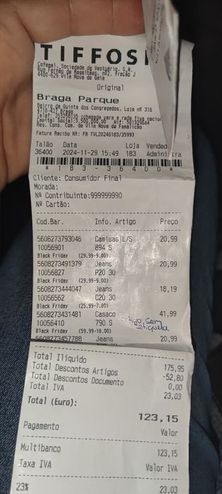 Casaco Tiffosi Homen Novo