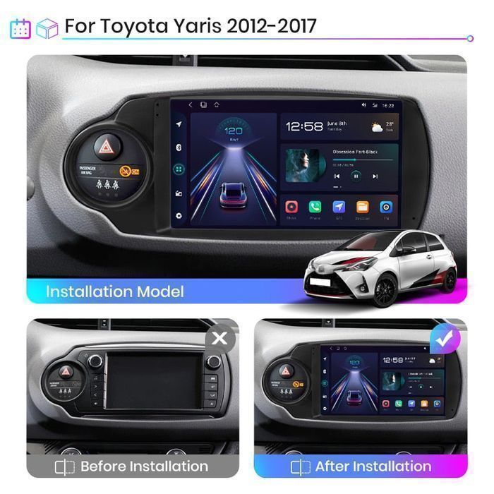 Toyota Yaris 2012–2017 – Radio Android 9” CarPlay