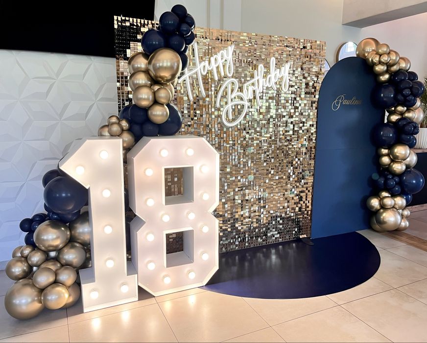 Dekoracje balonowe Scianka balonowa Chrzciny Komunie 18-stki Eventy