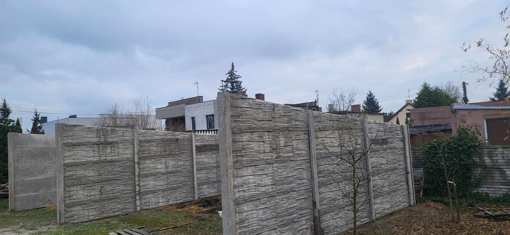 Ogrodzenie betonowe panelowe wiata garaz