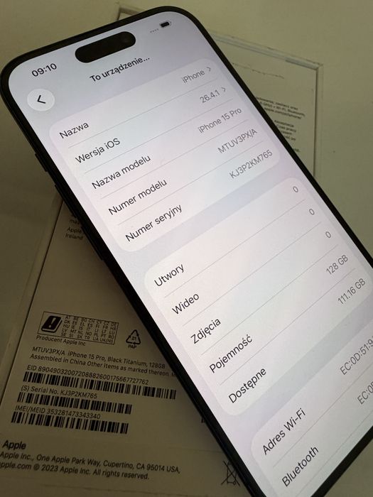 iPhone 15 Pro 128gb Titanium Black Bateria 93%
