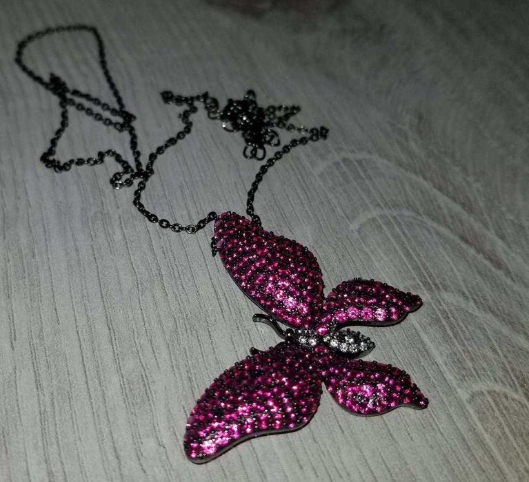 Серебряный кулон бабочка