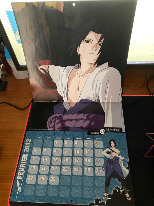 Naruto calendário e livro de autocolantes