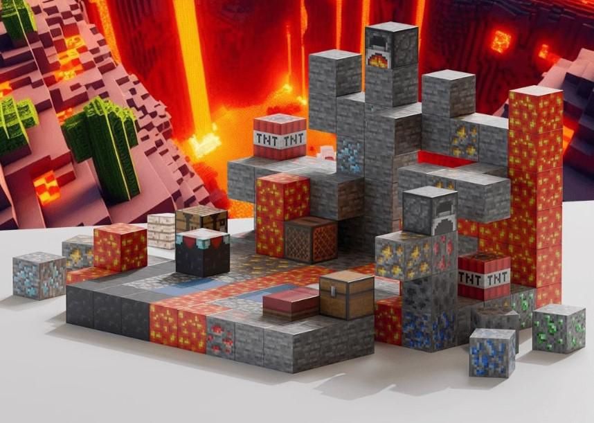 Магнітний конструктор minecraft Magnetic 143 деталі пригоди у печері