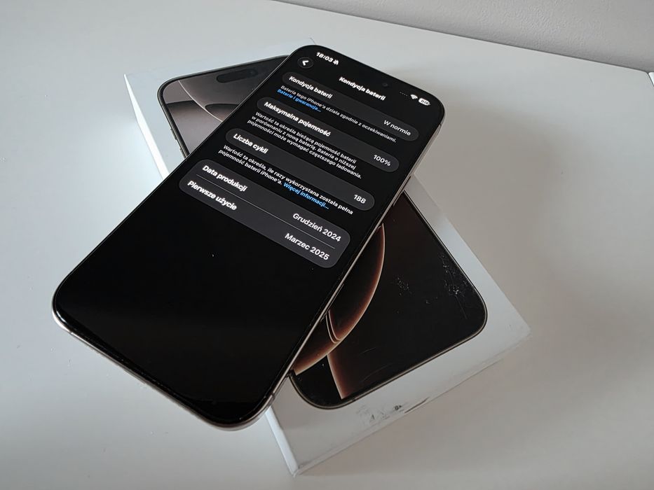 iPhone 16 Pro Max 256 Desert Titanium 100 kondycja
