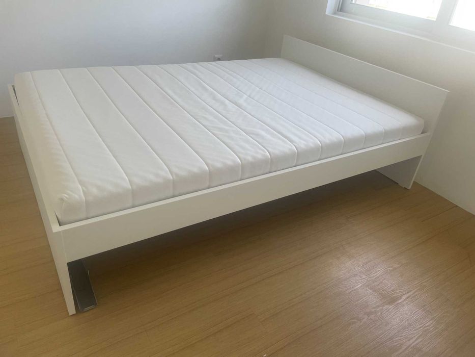 Cama Casal Branca Ikea Semi Nova