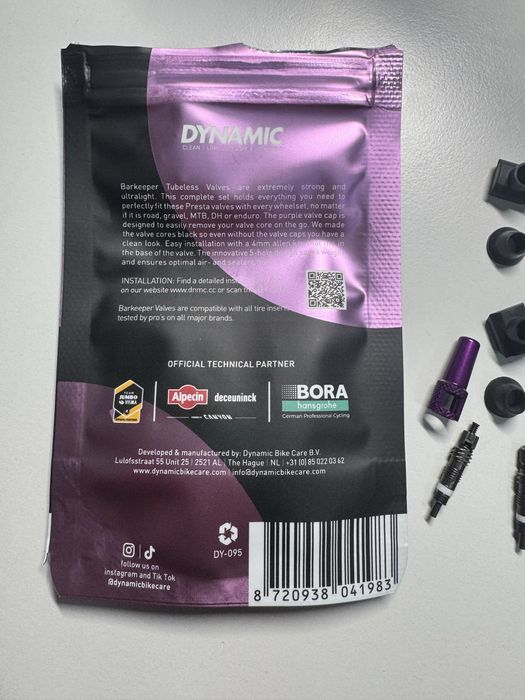 Вентиль д/безкамерки Dynamic Barkeeper Tubless Valve 80мм, 2шт. Новий