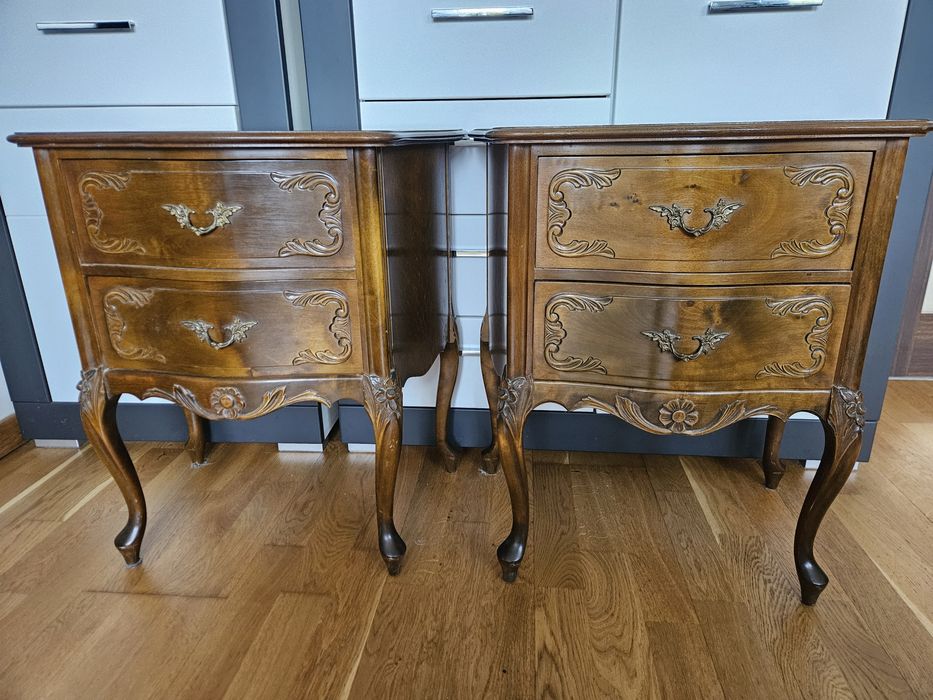 Szafki nocne vintage ludwikowskie  drewno