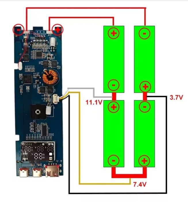 PD 100W DIY корпус кейс павер банка павербанка  Fast Charging 21700