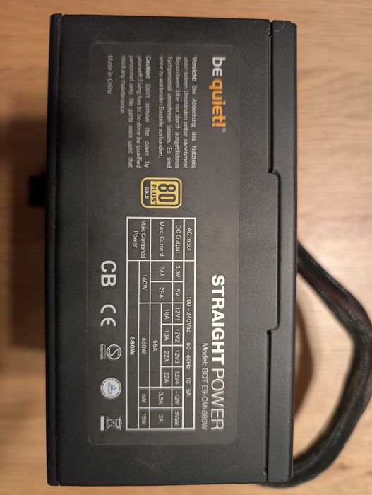 Uszkodzony zasilacz Be Quiet! Straight Power BQT e9-CM-680W 80PlusGOLD