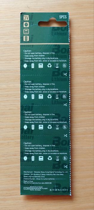 Pilhas tipo botão (CR2032)