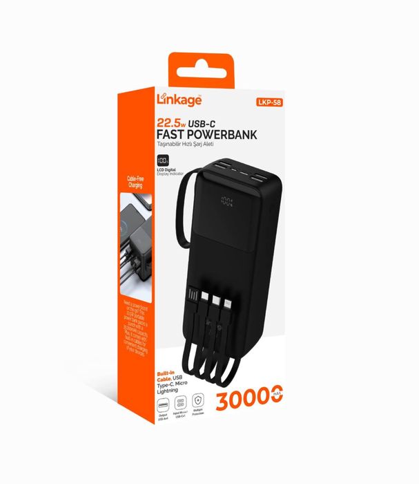 ЯКIСТНI Павербанки Linkage 30000mah  1499 грн швидка зар-ка лiхтар сп