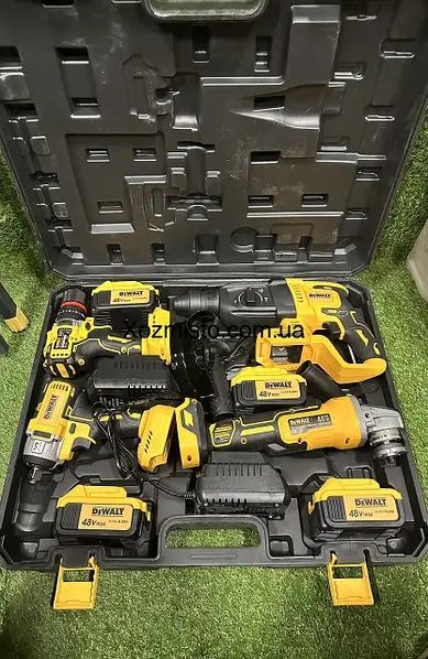 Набір 4в1 АКБ DeWalt 48 V (Шуруповер+ Болгарка + Перфоратор +Гайковерт