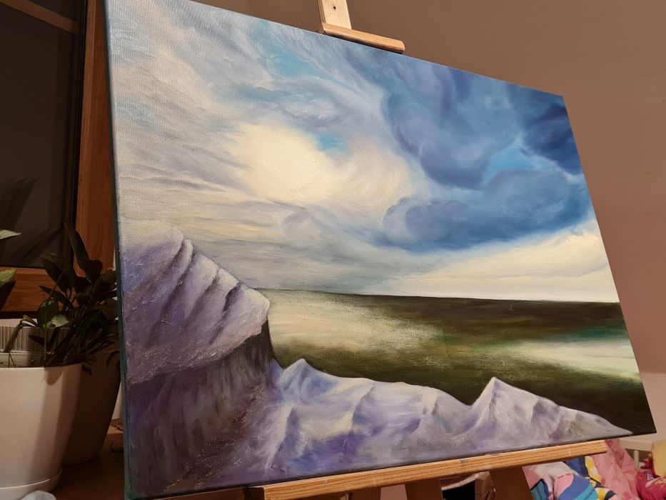 Oryginalny obraz olejny ,,Surowa północ" 75x55