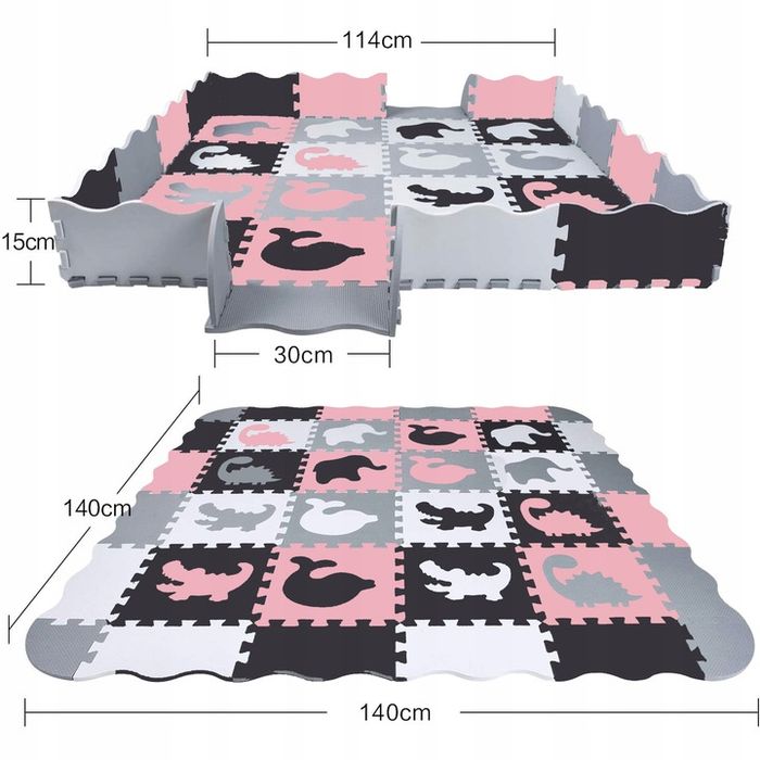 Gruba Mata Edukacyjna Puzzle Piankowe Xxl Kojec