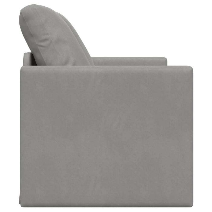 Sofa podłogowa 2-w-1, jasnoszara 122x204x55 cm, aksamit łóżko