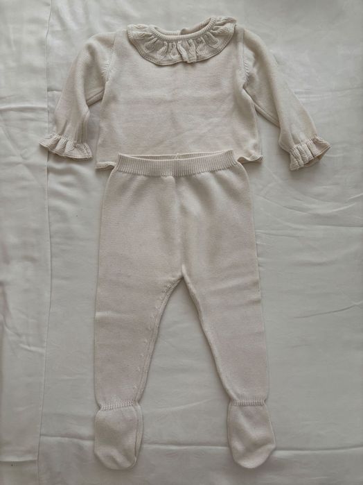 Conjunto em Tricot Natura Pura 9/12 meses