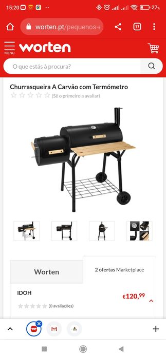 Grelhador a carvão portátil