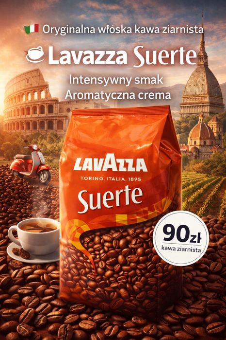 Lavazza Suerte, 10/10,  1kg, Włoska, Ziarna