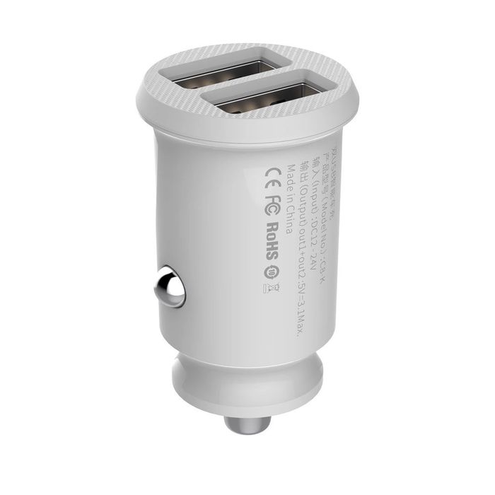 Mini ładowarka Baseus Grain Car Charger CCALL-ML02 samochodowa 2x USB-A 3.1A - biała