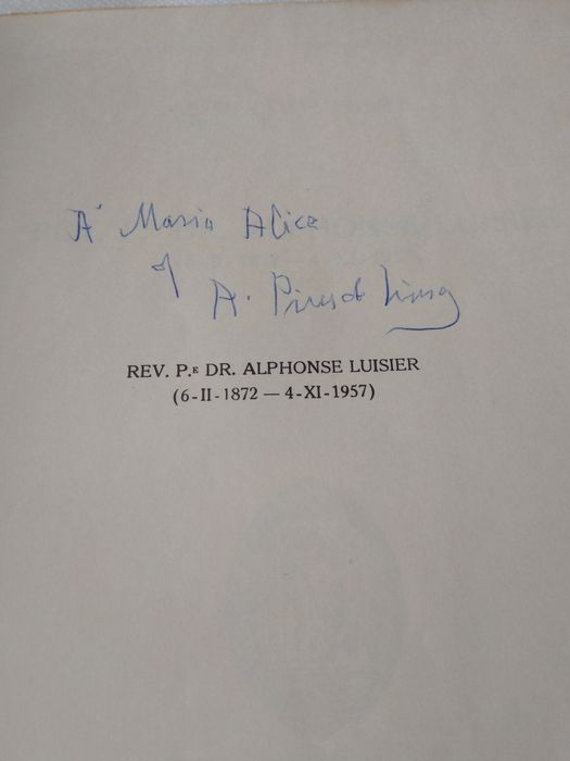 Rev. Pe. Dr. Alphonse Luisier de Américo Pires de Lima