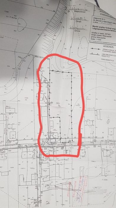 Duża działka. Szeregowce-budowlano -inwestycyjn Wieruszów