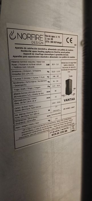 Salamandra a pellets Norfire Vantaa