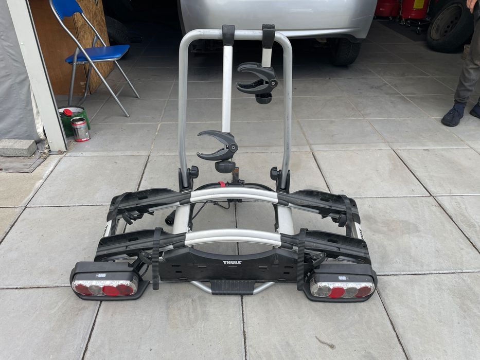 Thule bagażnik rowerowy na hak (UWAGA!!! wpinany, nie na kulę) – 2 rowery – Prius / Niemcy – stan bardzo dobry