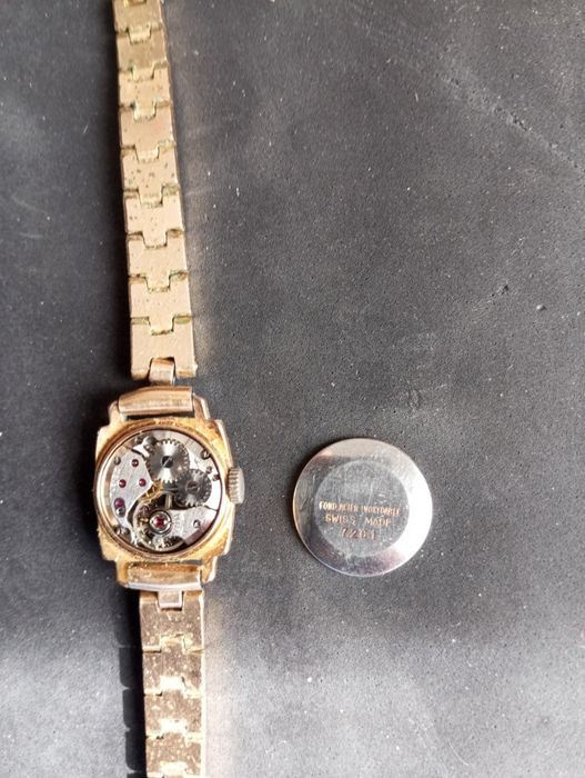 Relógio antigo mecânico senhora 17rubis Topázio Incabloc Suiço