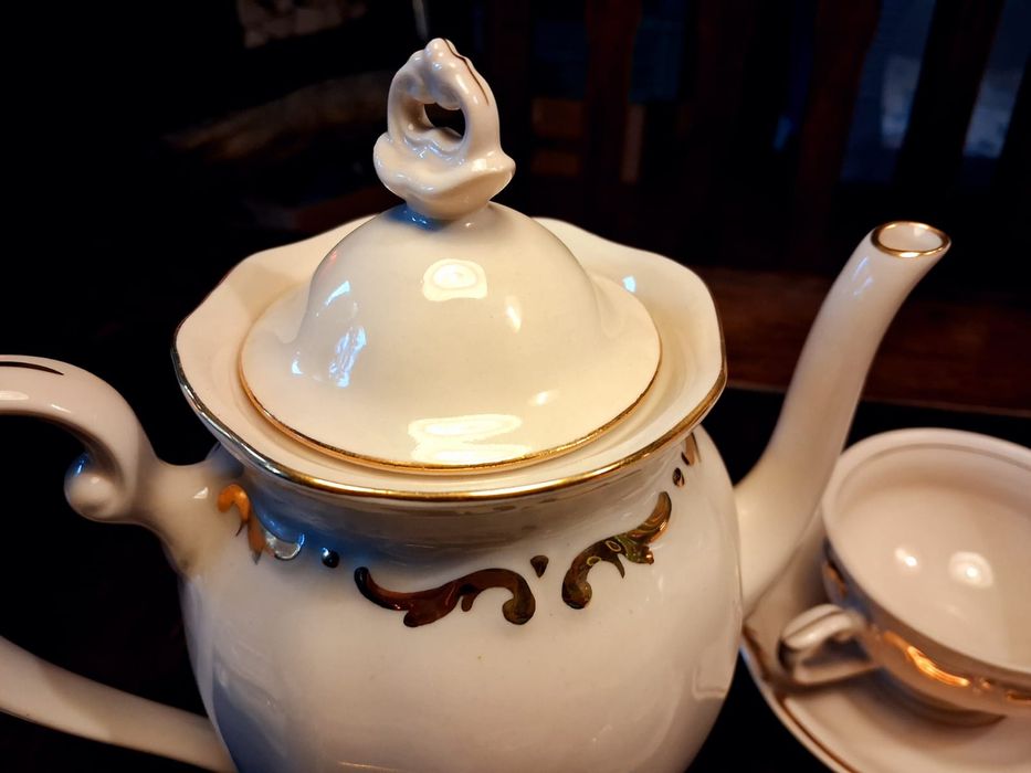 Unikat stan idealny ! serwis kawowy porcelana Tułowice 6 osób antyk !