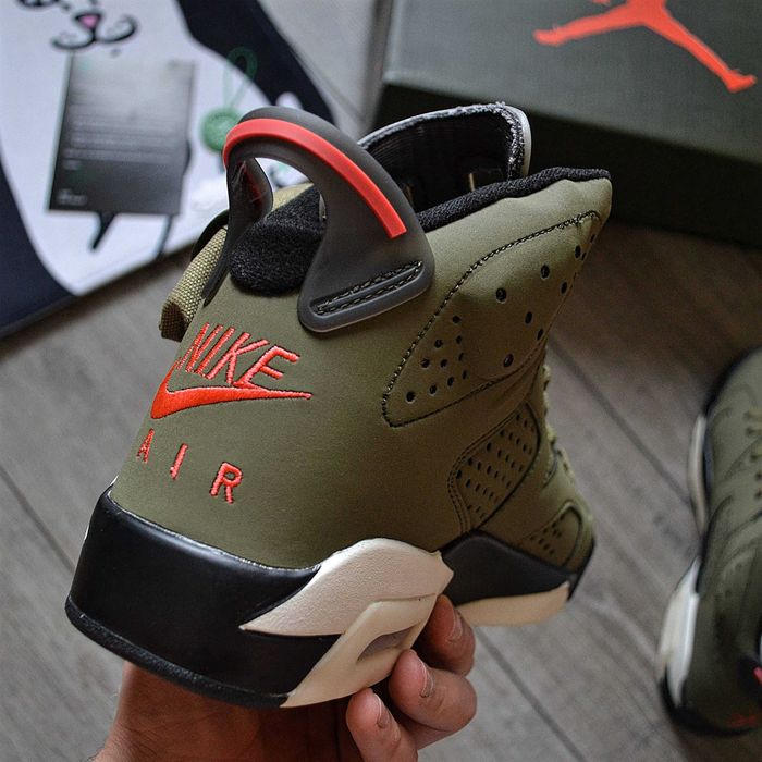 Мужские кроссовки Nike Travis Scott x Air Jordan 6 Retro GS 'Olive'