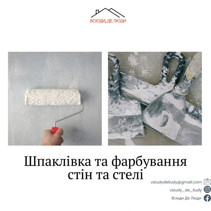 Шпаклювання та фарбування стін