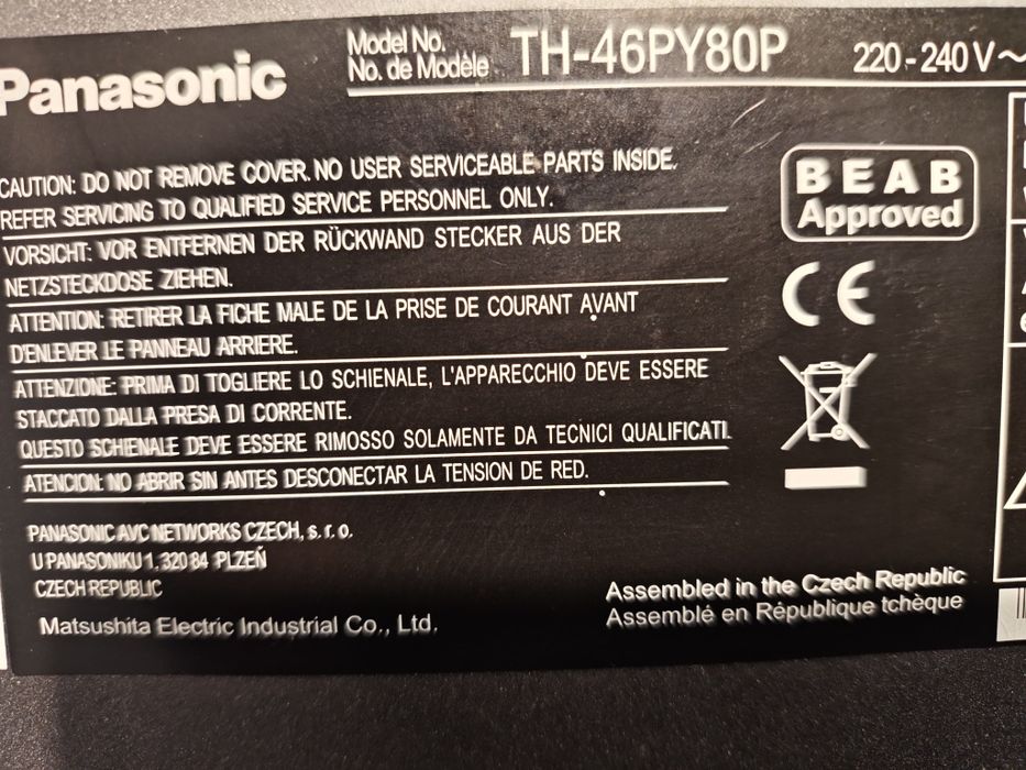 TV PANASONIC 46 cali,plazmowy,sprawny