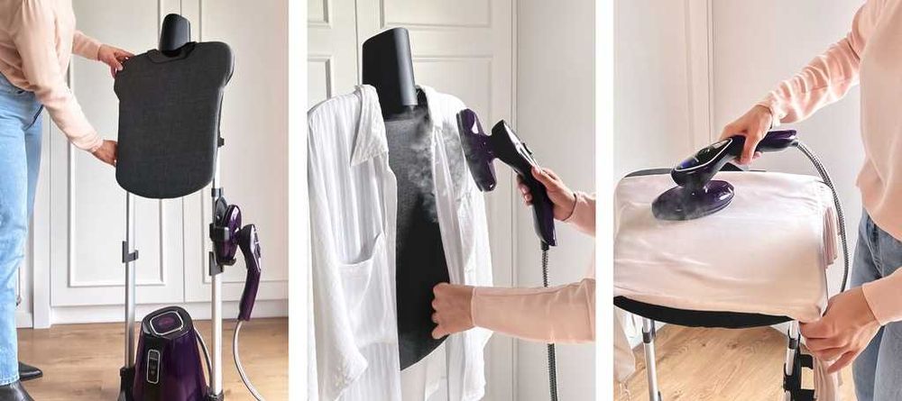 ROZKŁADANA Parownica do ubrań steamer parowy żelazko do ubrań 3w1