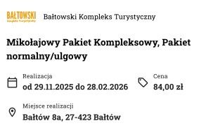 Szwajcaria Bałtowska - Mikołajkowy Pakiet Kompleksowy - Wioska Mikołaj