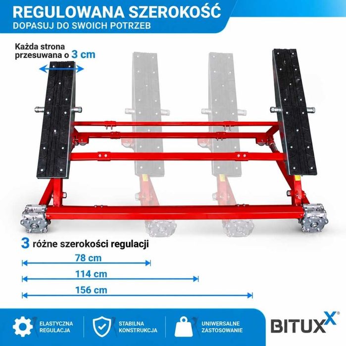 Podnośnik samochodowy 2T BITUXX – mobilny, uchylny, do garażu 2000 kg