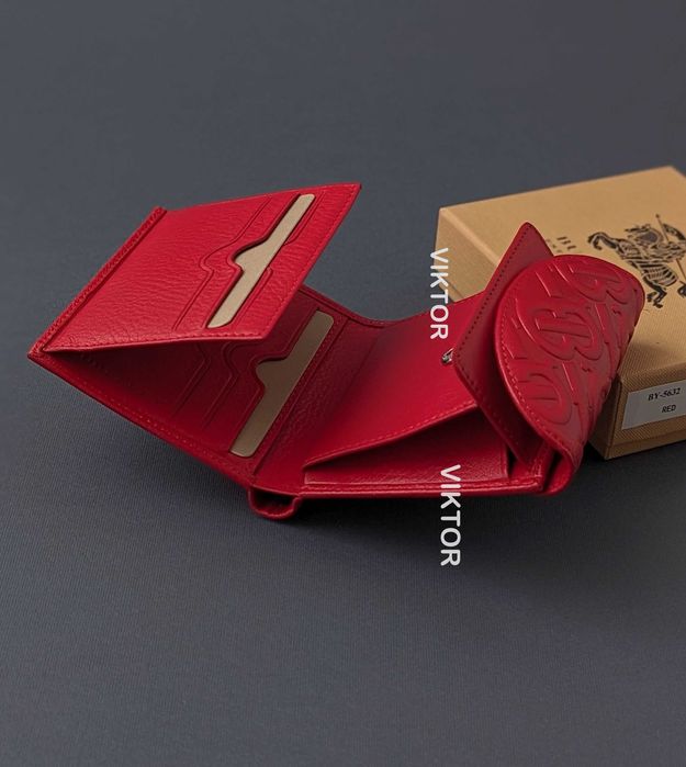 Кожаный женский маленький красивый кошелек Burberry. Шкіряний гаманець