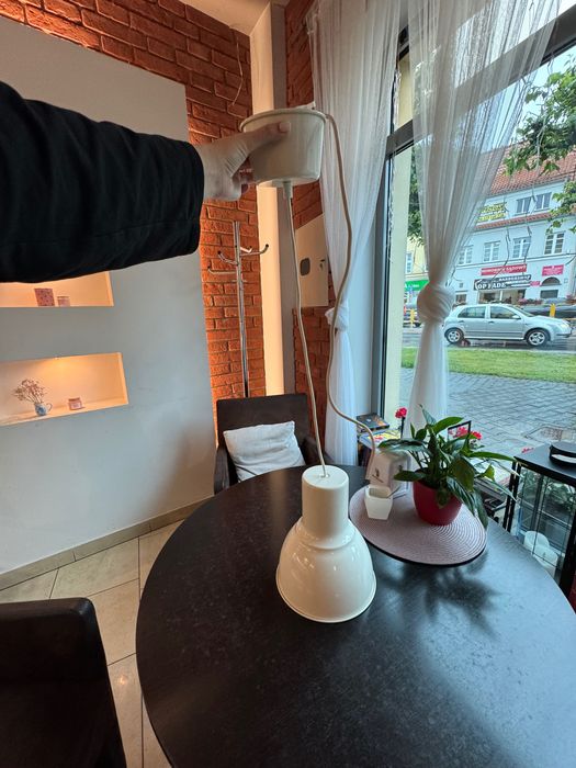 2x lampa biala/ecru ikea hektar