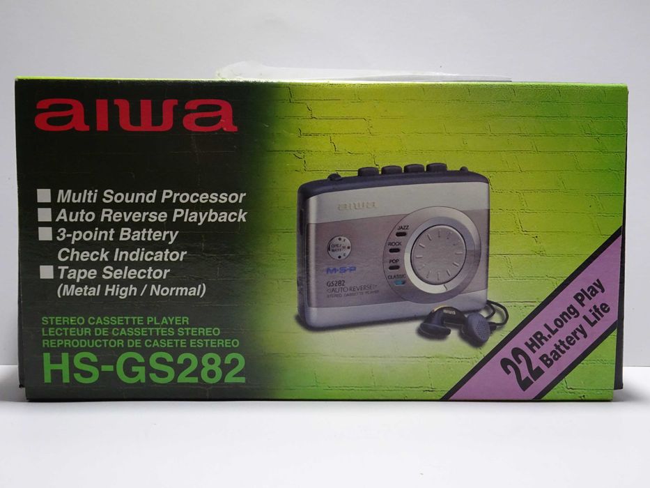 NOWY Walkman AIWA HS-GS282 (SR) Odtwarzacz Kasetowy MSP/ AR - 1999r.
