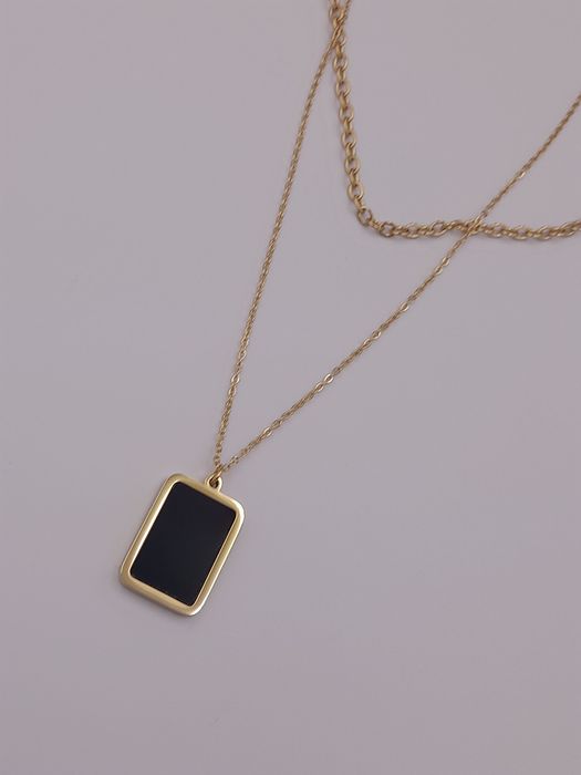 Celebrytka stal chirurgiczna Xuping  czarny prostokąt