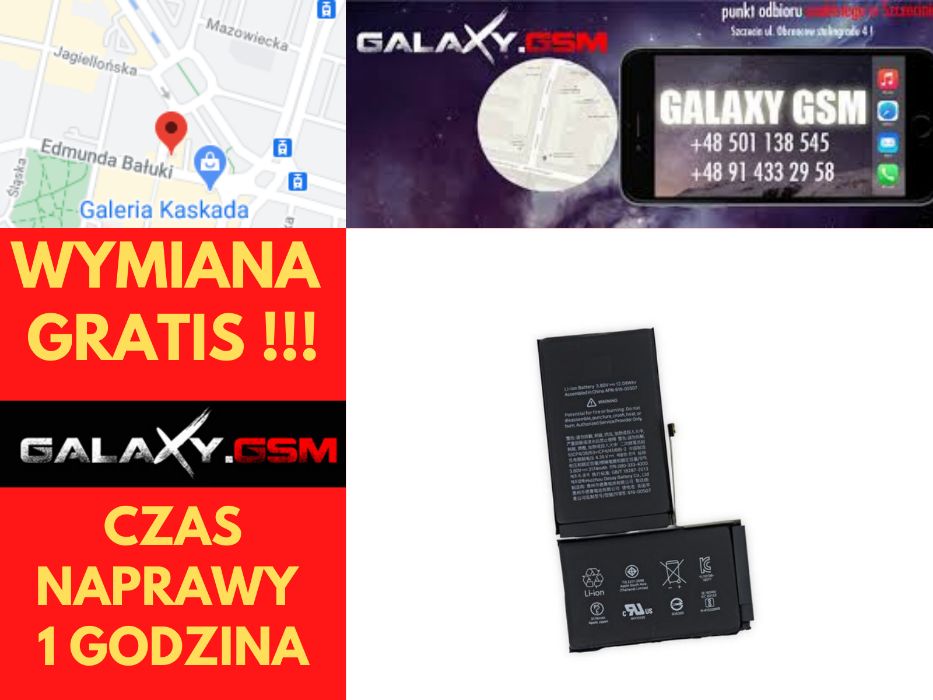 Apple iPhone XS MAX Bateria Większa pojemność  Wymiana GRATIS Szczecin